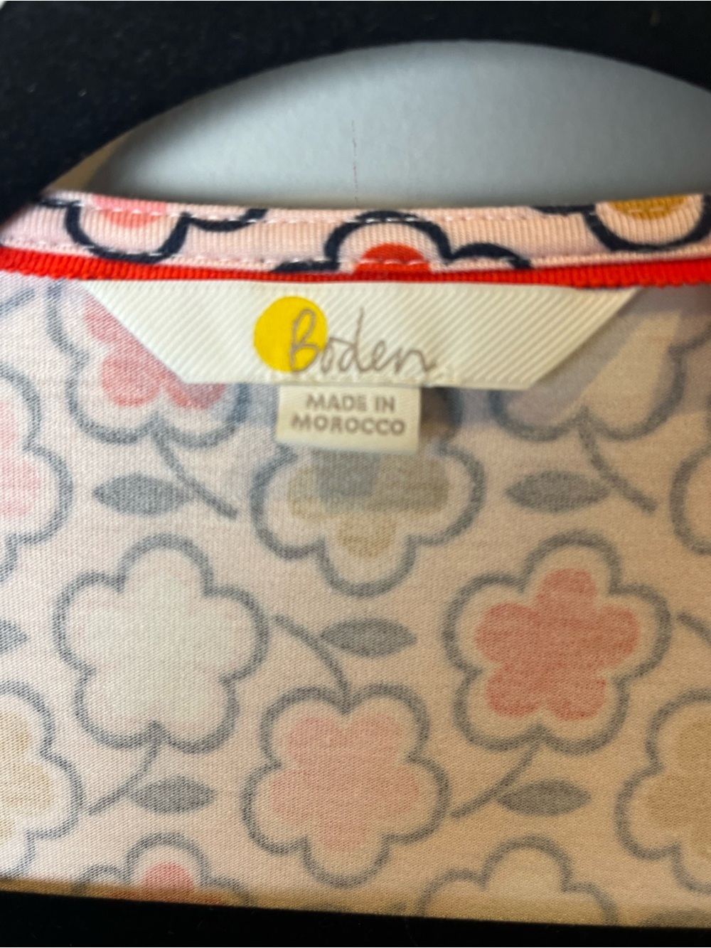 Boden Retro Floral Jersey Stretch Wrap Dress Pink Coral Mustard Size 4 - Picture 5 of 12